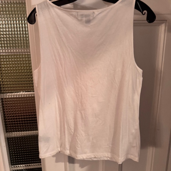 Ralph Lauren Women’s Sleeveless Tank Top W/ Ruffles Scoop Neck White Sz M - Picture 3 of 9